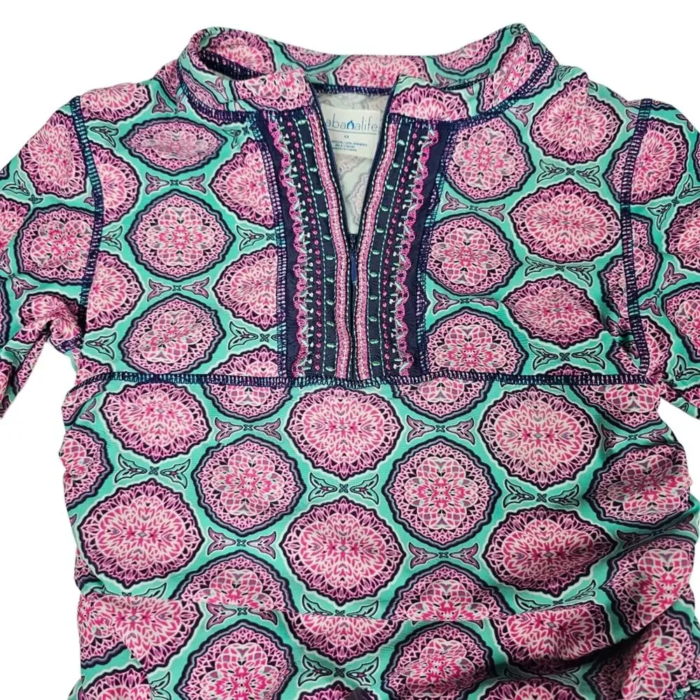 Cabana Life Azalea Shores Girl's Long Sleeve Rash Guard Size 6x